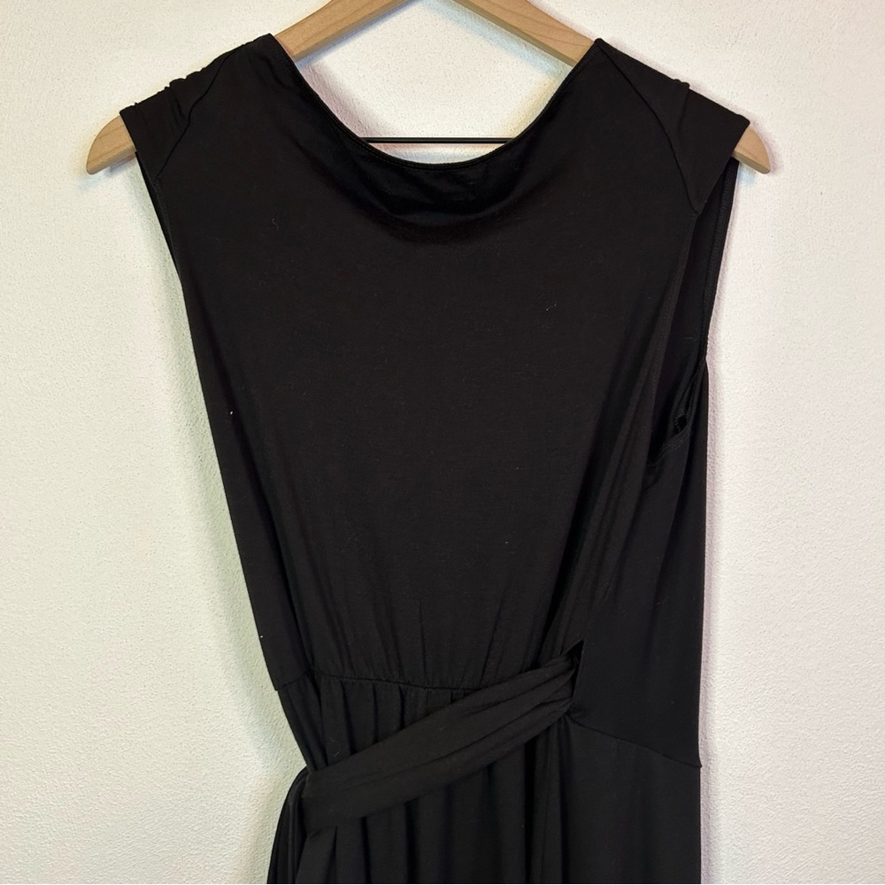 NWT Reformation Sage Black Wrap Midi Dress Large - Picture 9 of 11